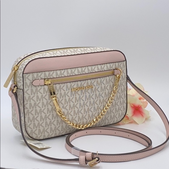 MICHAEL KORS LG EW ZP CHAIN XBODY POWDER BLUSH MLT - Picture 5 of 16